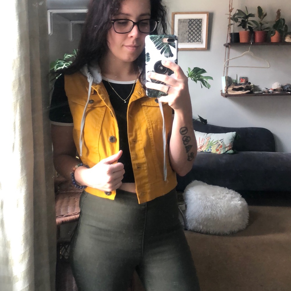 Orange hoodie vest